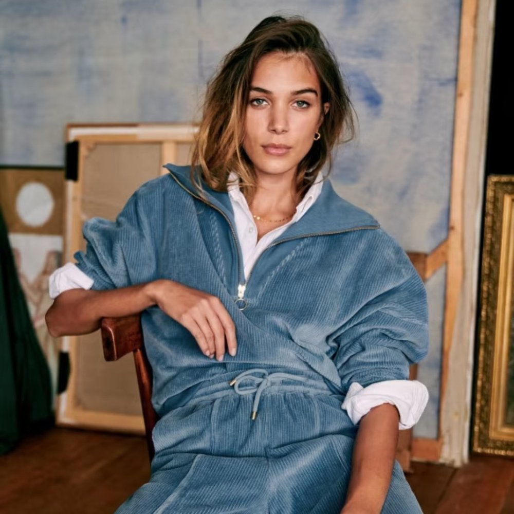 Sezane Salome sweatshirt vintage blue XS